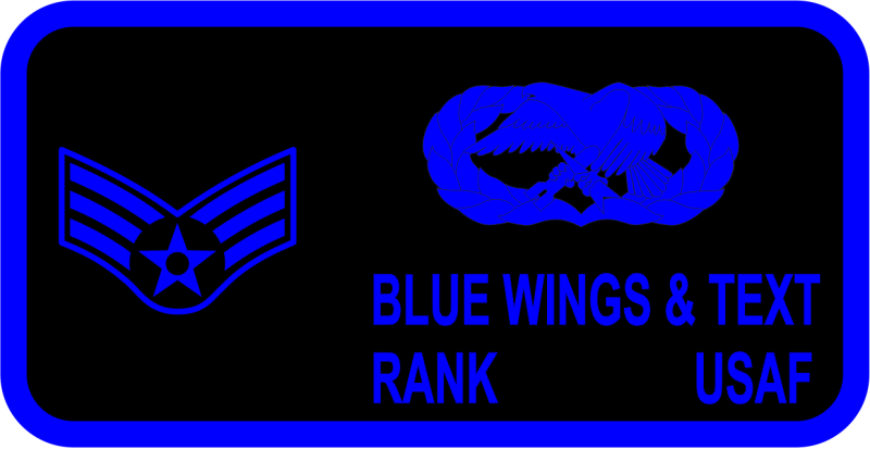 58 AMU Black & Blue Name Tag