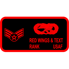 Image for 60 AMU Black & Red Name Tag