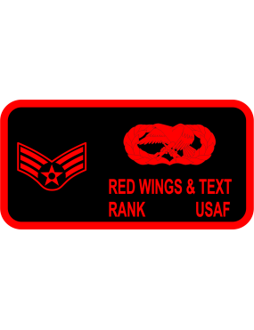 Image for 60 AMU Black & Red Name Tag
