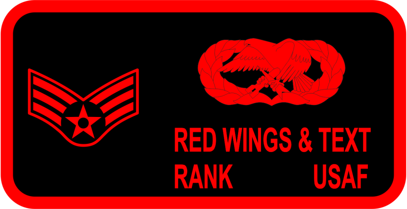 60 AMU Black & Red Name Tag