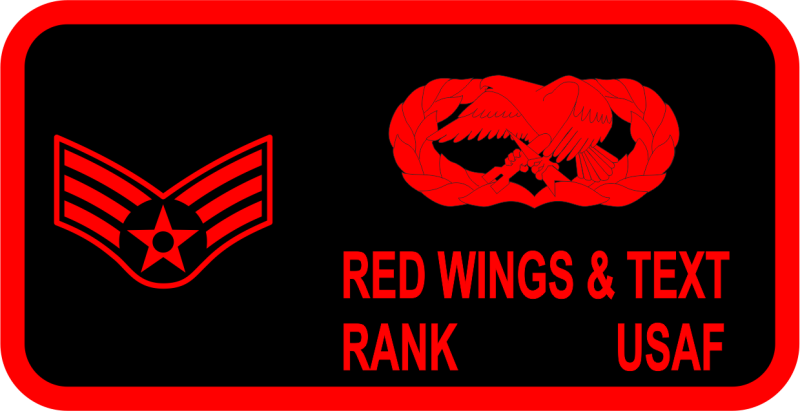 60 AMU Black & Red Name Tag