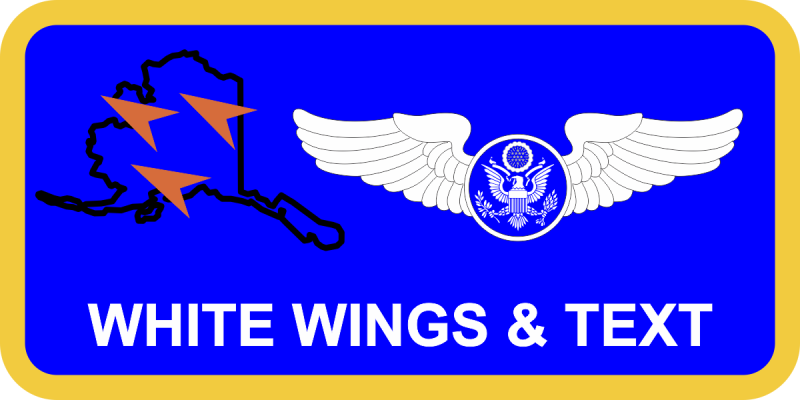 611 AOC Delta, Alaska State Outline, Blue Name Tag