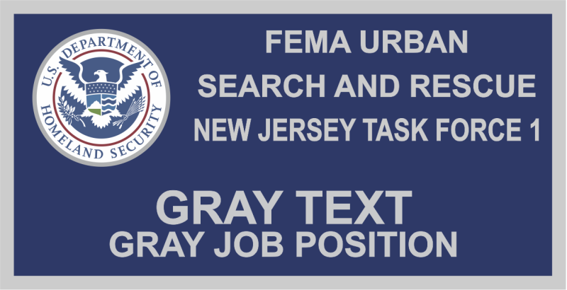 DHS FEMA New Jersey Task Force 1 Name Tag