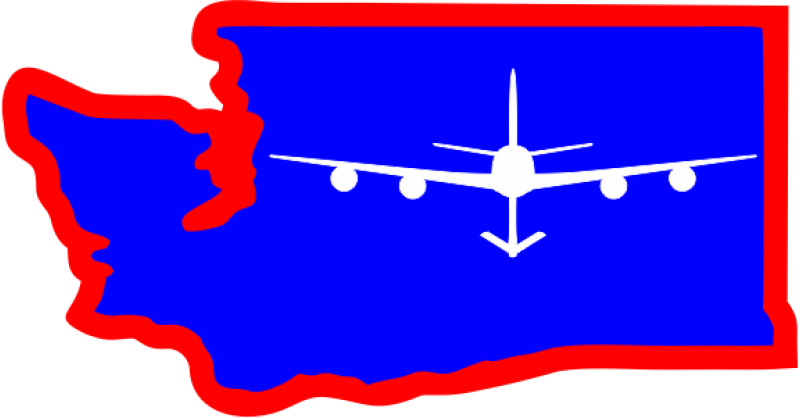 93 ARS WA State Outline White KC-135 Blue B-G Red Border Pocket Tab