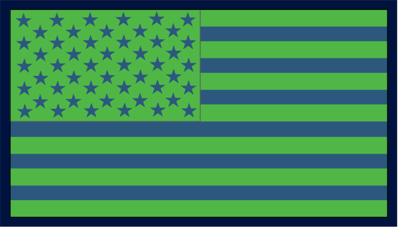 384 ARS American Flag Green Theme Patch