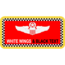 Image for 74 ARS Black & White Checkerboard Red Background Red Name Tag