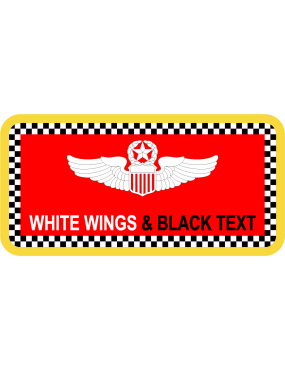 Image for 74 ARS Black & White Checkerboard Red Background Red Name Tag