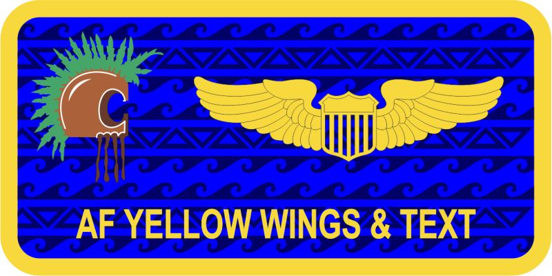 15 Wing Hawaiian Theme Name Tag