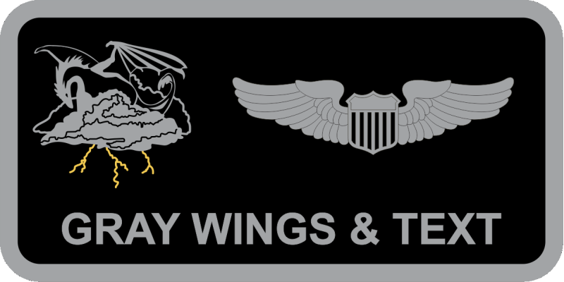 34 SOS Black Name Tag with Cloud Logo