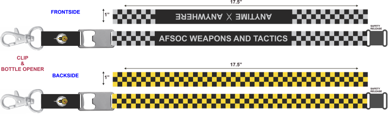 AFSOC Gray/Black and Yellow/Black Lanyards