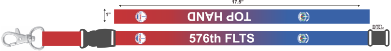 576 FLTS Red and Blue Fade Lanyard