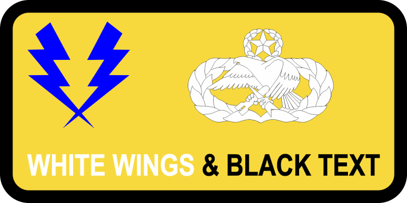 47 STUS Yellow B-G Name Tag