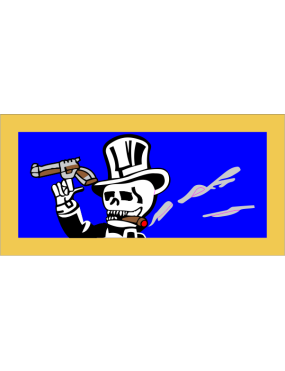 Image for 85 FTS Blue B-G Skull Top Hat Pocket Tab