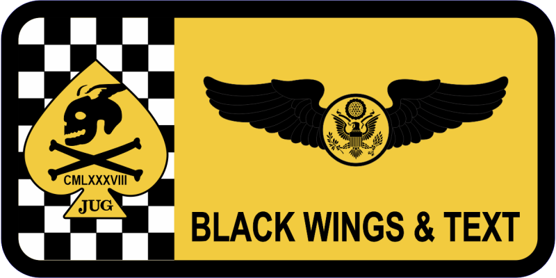 47 STUS Black/White Checks Name Tag