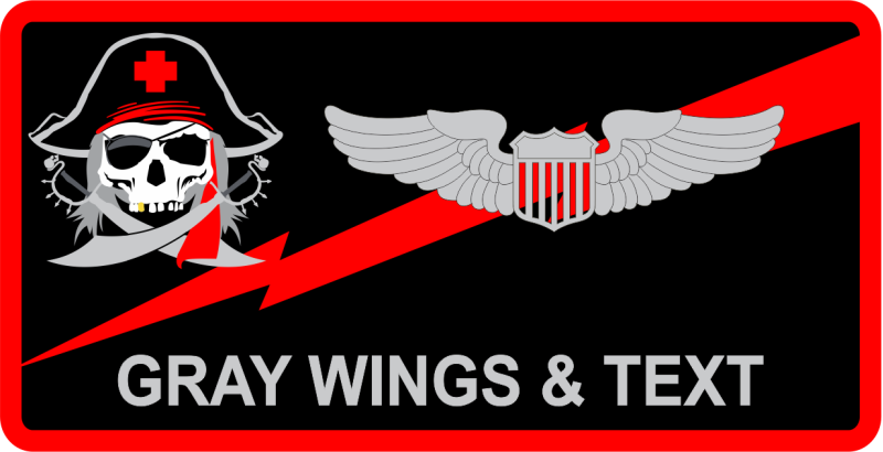 45 AES Pirate Skull Name Tag