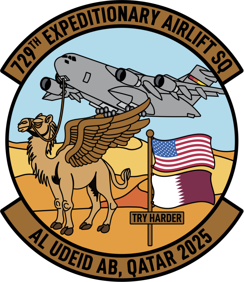 729 EAS Try Harder Winged Camel PVC Patch 