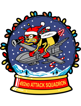 Image for 492 ATKS Christmas Riding Gray Sled Full Color Patch 2025