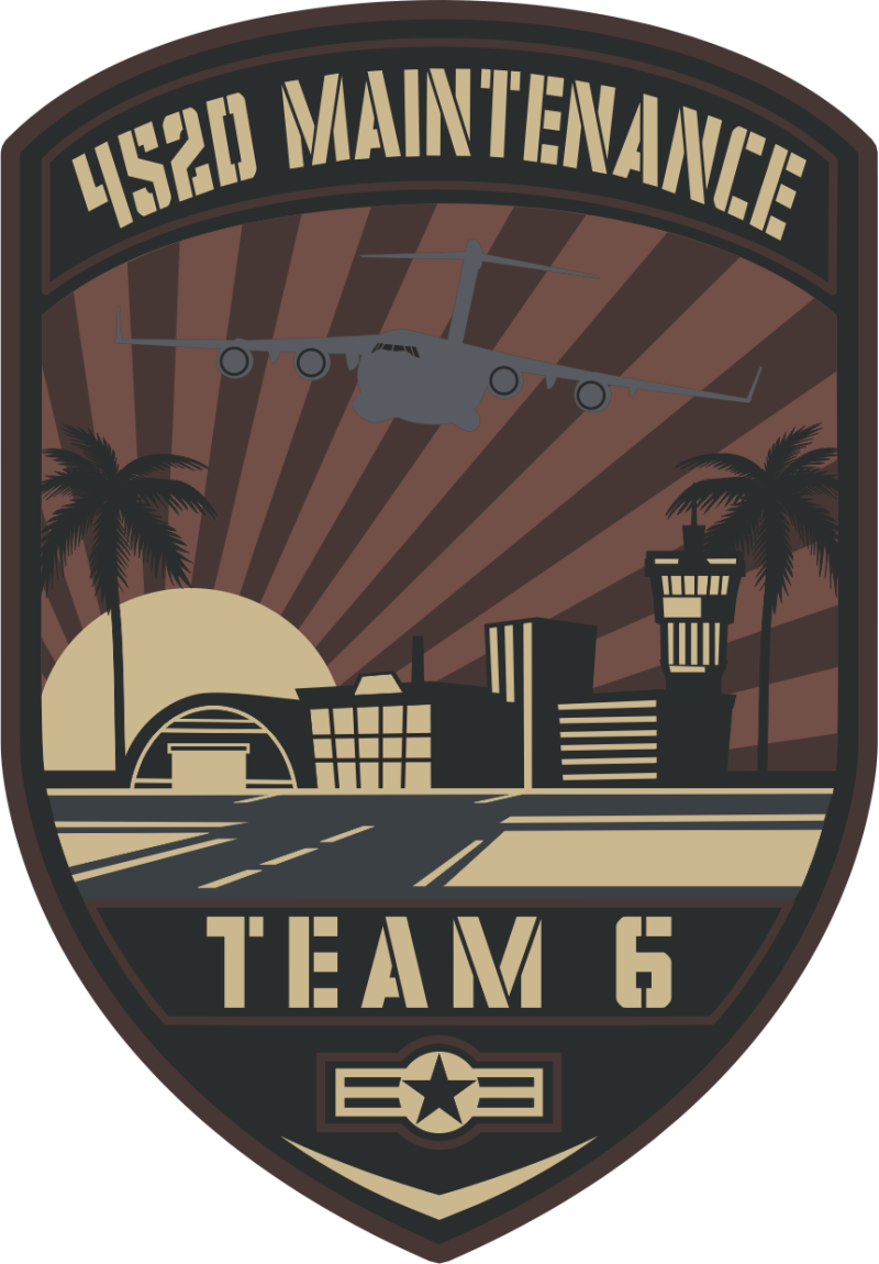 452 AMXS Team 6 Desert PVC Patch
