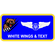 Image for 196 ATKS Angry Grizzly Bear Blue Name Tag