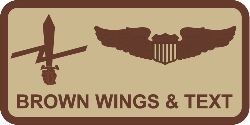 7 AS Sword with Bolt Desert Name Tag