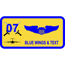 Image for 7 AS Crossed Swords with Black C-17 Yellow Name Tag
