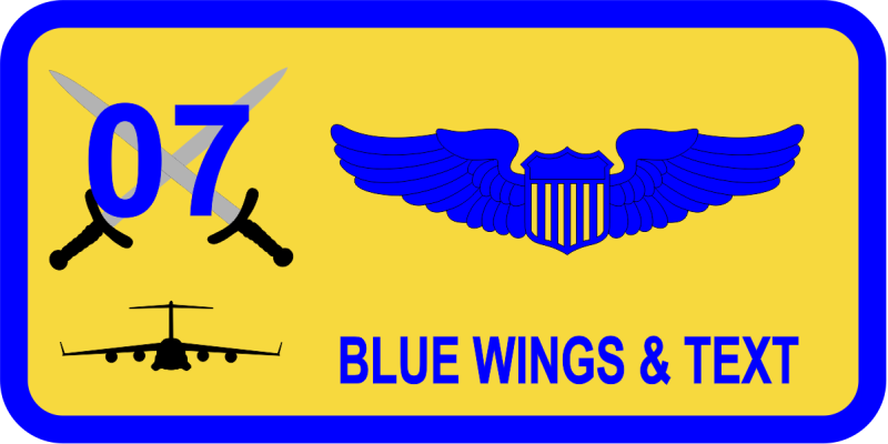 7 AS Crossed Swords with Black C-17 Yellow Name Tag
