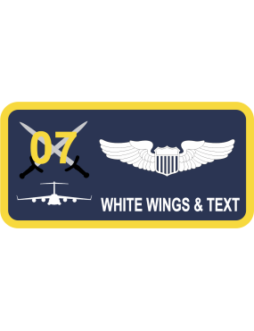 Image for 7 AS Crossed Swords with White C-17 Navy Name Tag