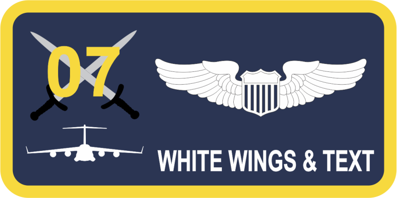 7 AS Crossed Swords with White C-17 Navy Name Tag