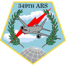 Image for 349 ARS KC-46 Over Red Lightning Bolt