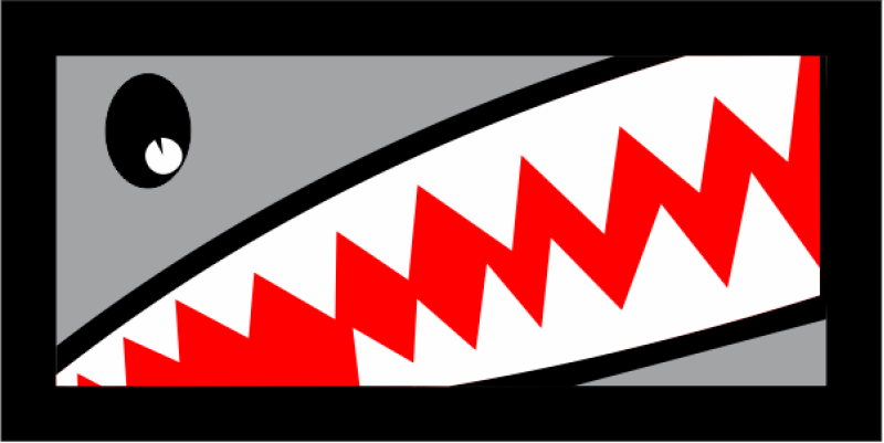 305 BG Gray with Shark Teeth Full Flak Eater Color Pocket Tab