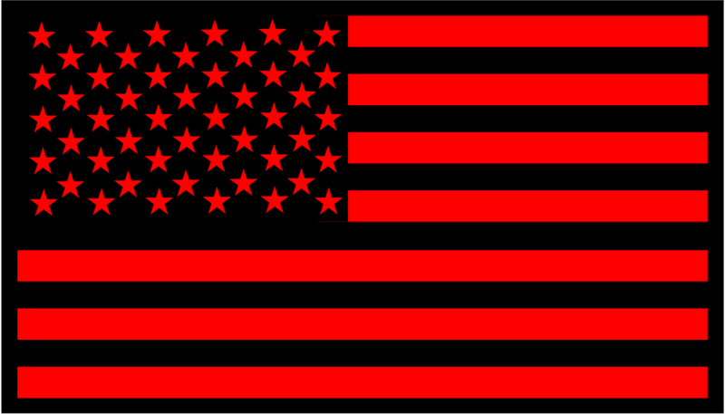 170 ARS Red and Black American Flag Patch