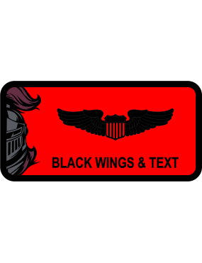 Image for 170 ARS Partial Knight Head Red and Black Name Tag
