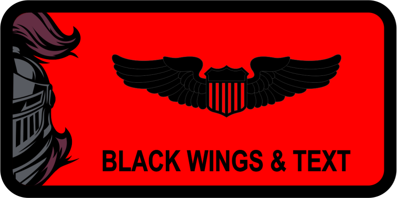 170 ARS Partial Knight Head Red and Black Name Tag