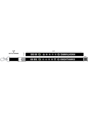 Image for 69 BS Black and White Knighthawks Lanyard
