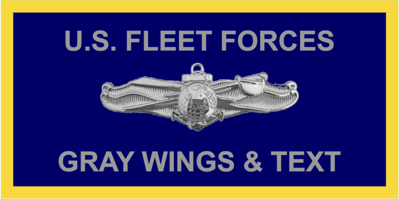 US Fleet Forces Command Navy, Yellow Border Name Tag