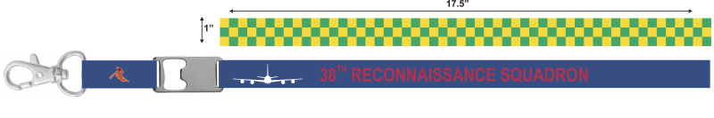 38 RS Green/Yellow Checks Lanyard