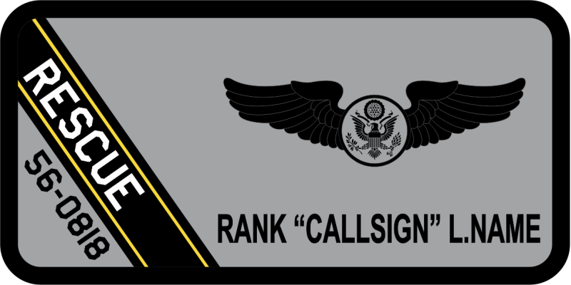 301 RQS Rescue 56-0818 Enlisted Call Sign Name Tag