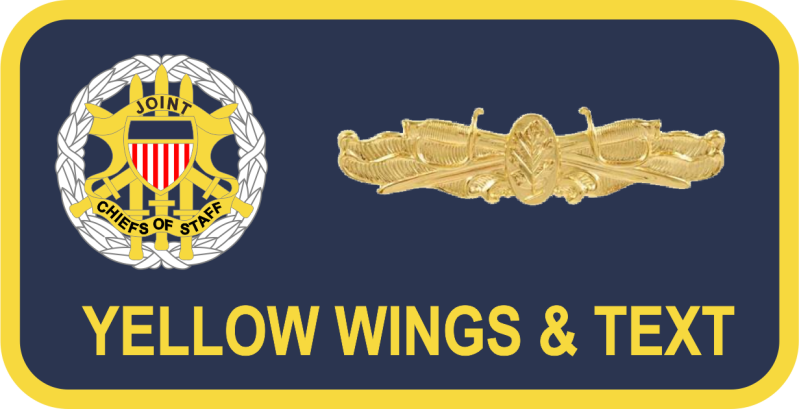 Pentagon Joint Chief of Staff Name Tag - Navy Round Corners