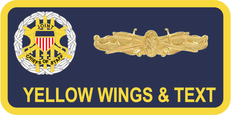 Pentagon Joint Chief of Staff Name Tag - Navy Round Corners