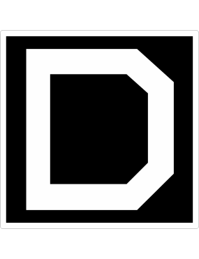 Image for 351 ARS Black & White "D" Patch 4"