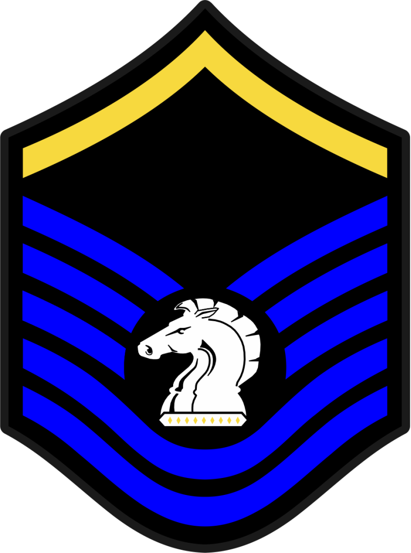 86 OSS MSGT Rank Blue/Yellow/Black/White Patch