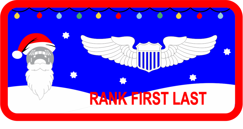 37 AS Christmas Santa Name Tag