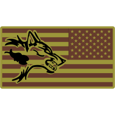 Image for 430 EECS American Flag with Wolf  Facing Right OCP Patch 2026
