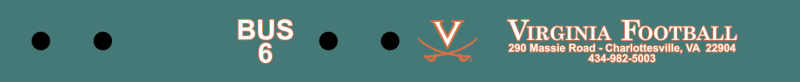 U of Virginia Football Bus 6 Teal Bag Tag