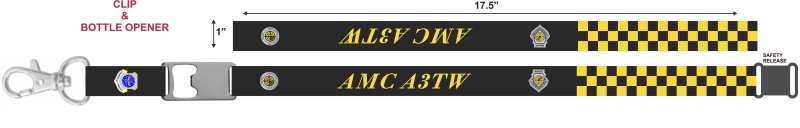 HQ AMC / A3TW Black and Yellow Checks Lanyard