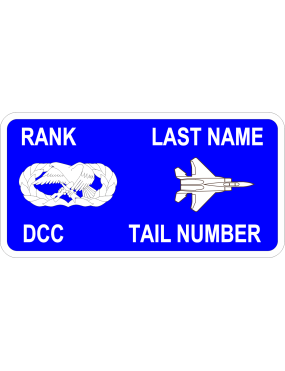 Image for 334 FS Blue Tail Number Name Tag