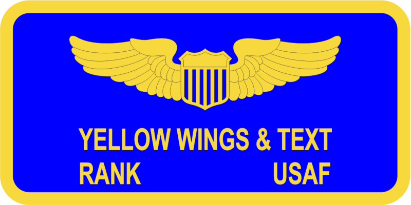 4 TS Blue Two Lines of Text Name Tag