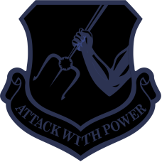 Image for 25 ATKG Attack With Power Trident  Black and Navy Patch