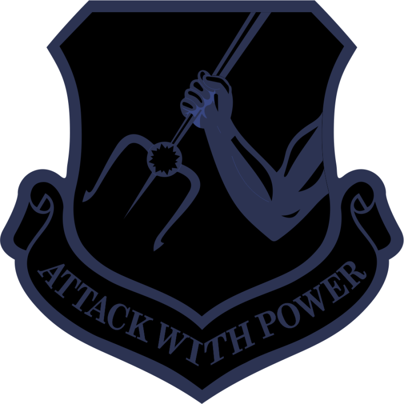 25 ATKG Attack With Power Trident  Black and Navy Patch