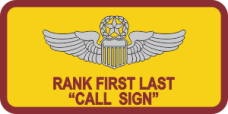 Image for 482 ATKS Yellow CallSign Name Tag